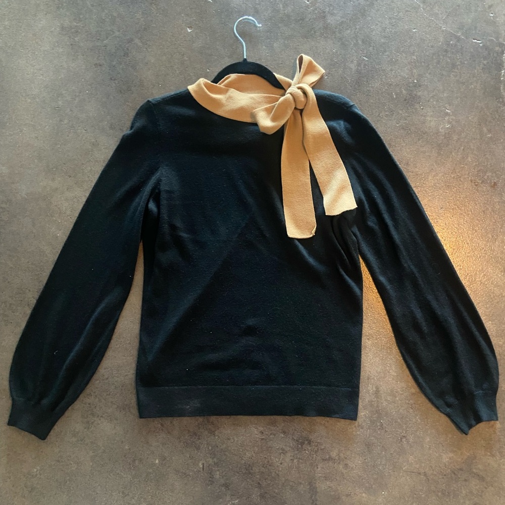 Ann Taylor Factory Sweater with Tan Bow